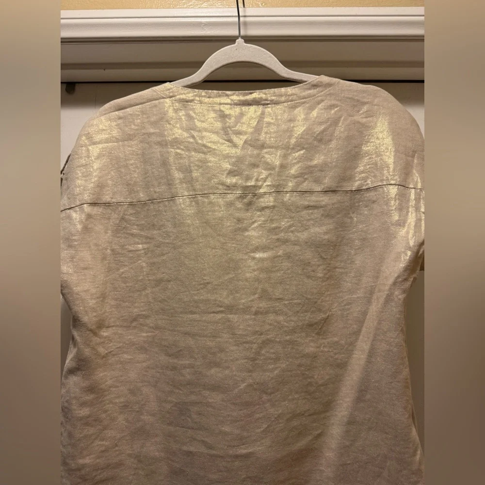 Ellen Tracy Gold Short Sleeve Women's Top Size S - Picture 6 of 15